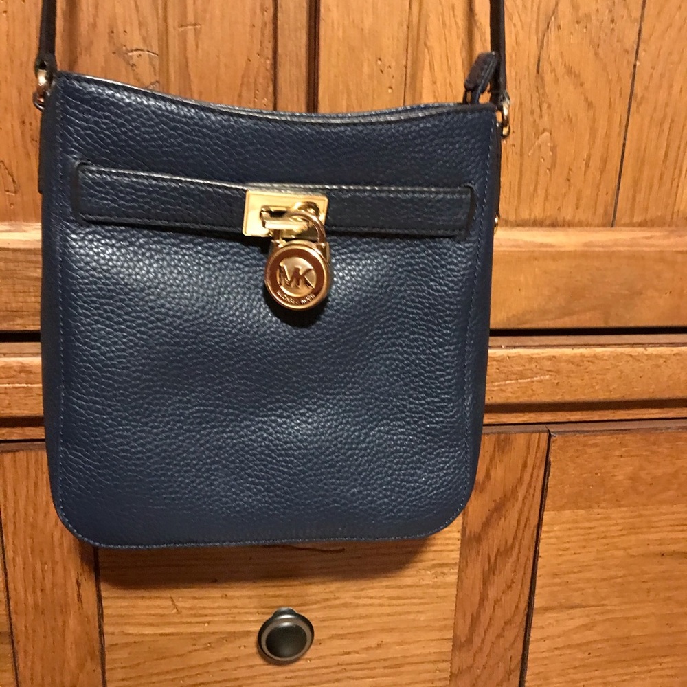 Michael Kors pebble leather navy blue crossbody